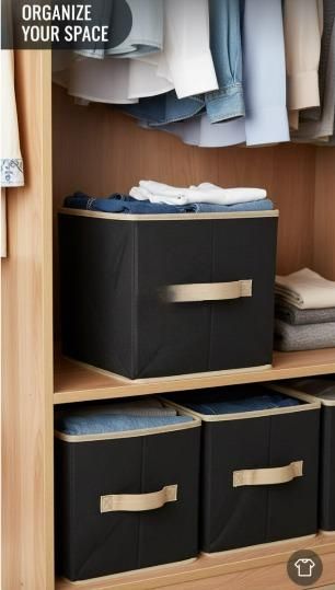 Closet Organiser - Black (Pack of 4) Assorted Colour